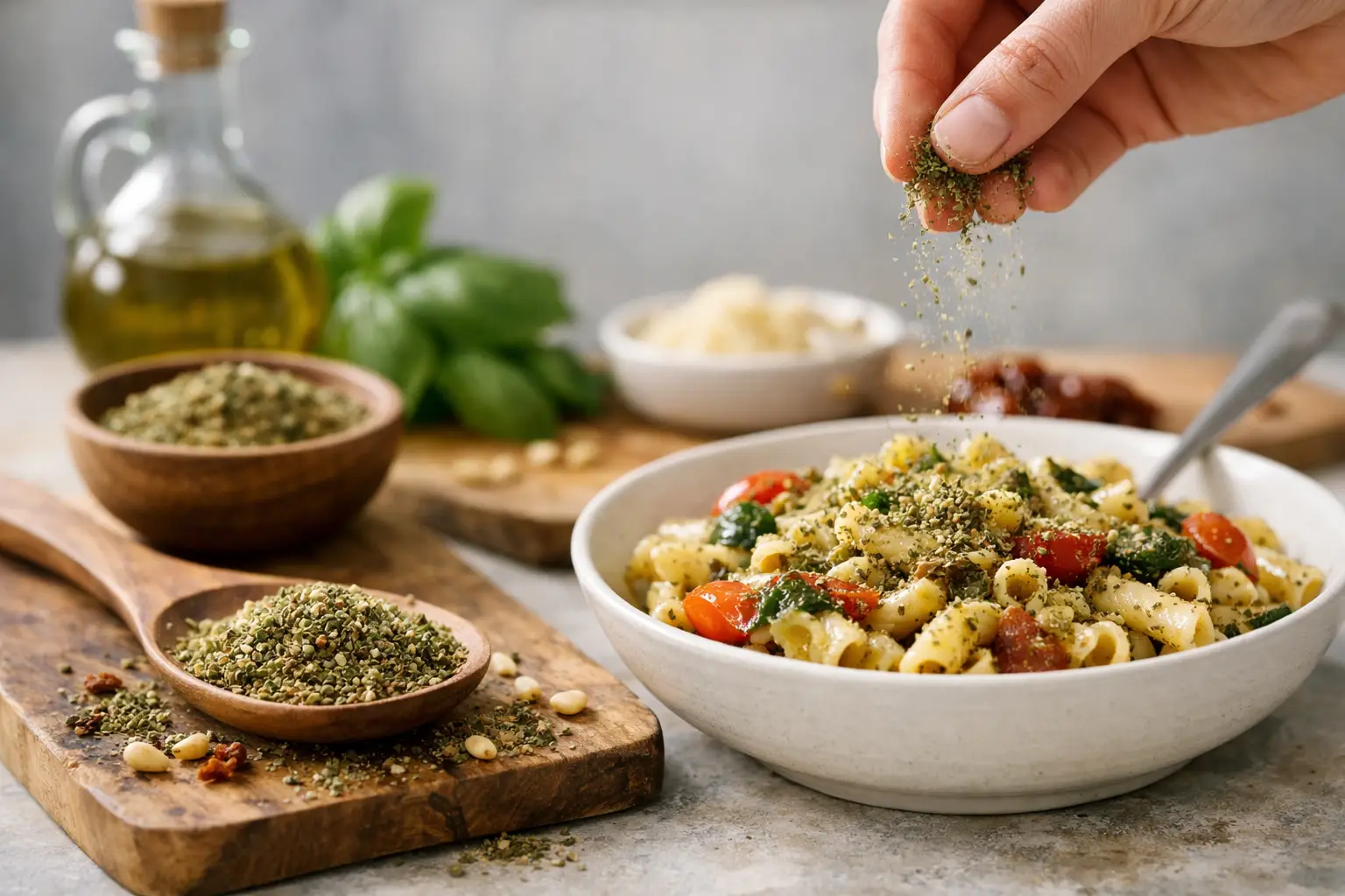 Sådan bruger du tør pesto i hverdagsmad